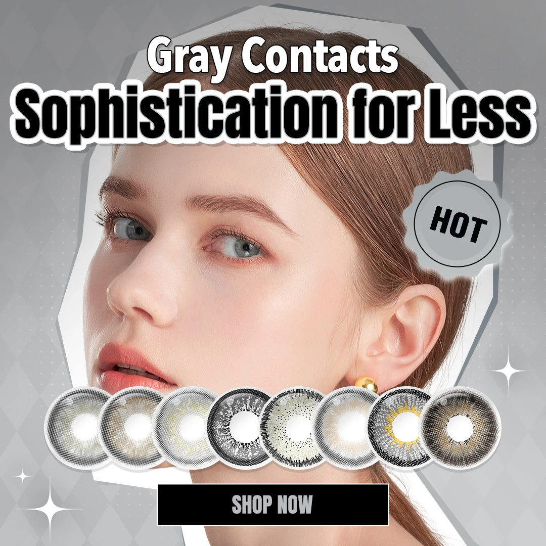 Magister Lentilles de contact de couleur gris naturel pour les yeux Lentilles de contact Lentilles de contact de mode Contacts oculaires colorés 6 mois 1 paires