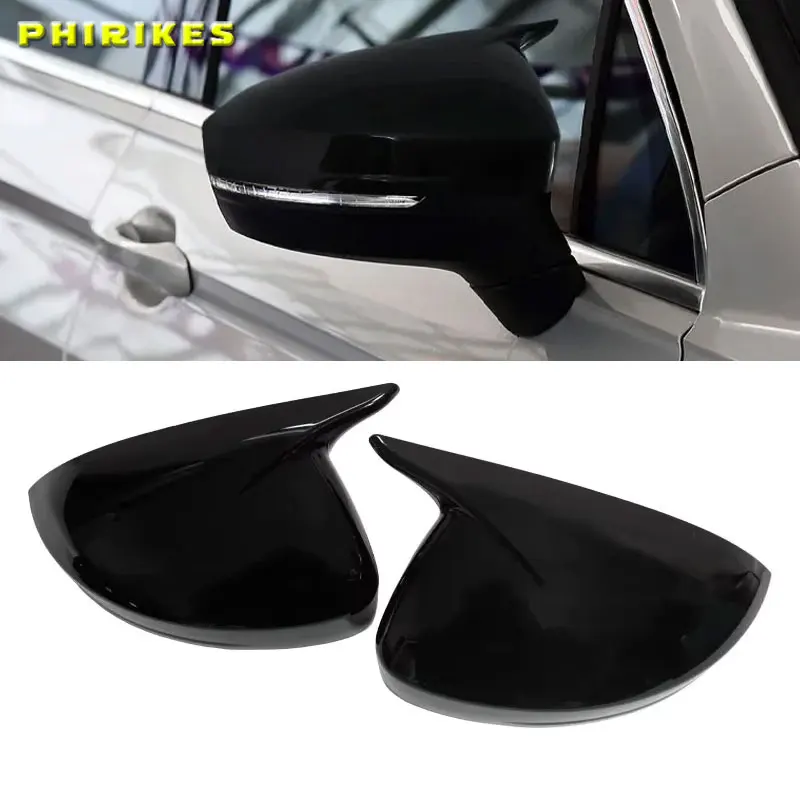 Per Volkswagen VW Tiguan MK2 2017 2018 2019-2022 Auto Sinistra Destra Porta Laterale Specchietto retrovisore Tappi di Copertura Borsette Nero Lucido/Carban ﻿