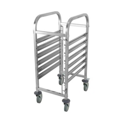 Transportwagen 6 GN 1/1 Edelstahlbehälter, Lenkräder mit Bremsen – Equipementpro Image