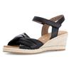Keilsandalette GABOR "ATHEN", Damen, Gr. 38, schwarz, Nappaleder, unifarben, klassisch, Schuhe, Riemchensandale, Sommerschuh mit Klettverschluss, G-Weite