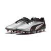 Fußballschuh PUMA "KING PRO FG/AG Fußballschuhe Erwachsene", Gr. 46, silber schwarz sun struck weiß metallic pink, Obermaterial: Synthetik; Futter: Synthetik, Textil; Innensohle: Textil; Laufsohle: Synthetik, Schuhe