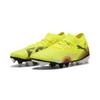 Fußballschuh PUMA "FUTURE 8 MATCH FG/AG Fußballschuhe Erwachsene", Gr. 43, gelb alert schwarz sun struck pink, Obermaterial: Synthetik, Textil; Futter: Synthetik, Textil; Innensohle: Textil; Laufsohle: Synthetik, Schuhe