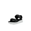 Sandalette ECCO "ECCO GRUUV SOL W", Damen, Gr. 41, schwarz, Leder, modisch, Schuhe, Plateau, Sommerschuh, Sandalette mit praktischem Klettverschluss