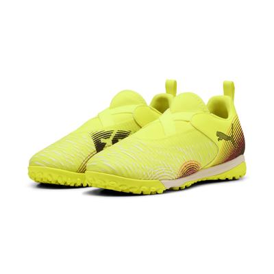 Fußballschuh PUMA "FUTURE 8 MATCH TT +Mid Fußballschuhe ohne Schnürung Jugendliche", Kinder, Gr. 35.5, gelb alert schwarz sun struck pink, Obermaterial: Synthetik, Textil; Futter: Synthetik, Textil; Innensohle: Textil; Laufsohle: Gummi, Schuhe Image
