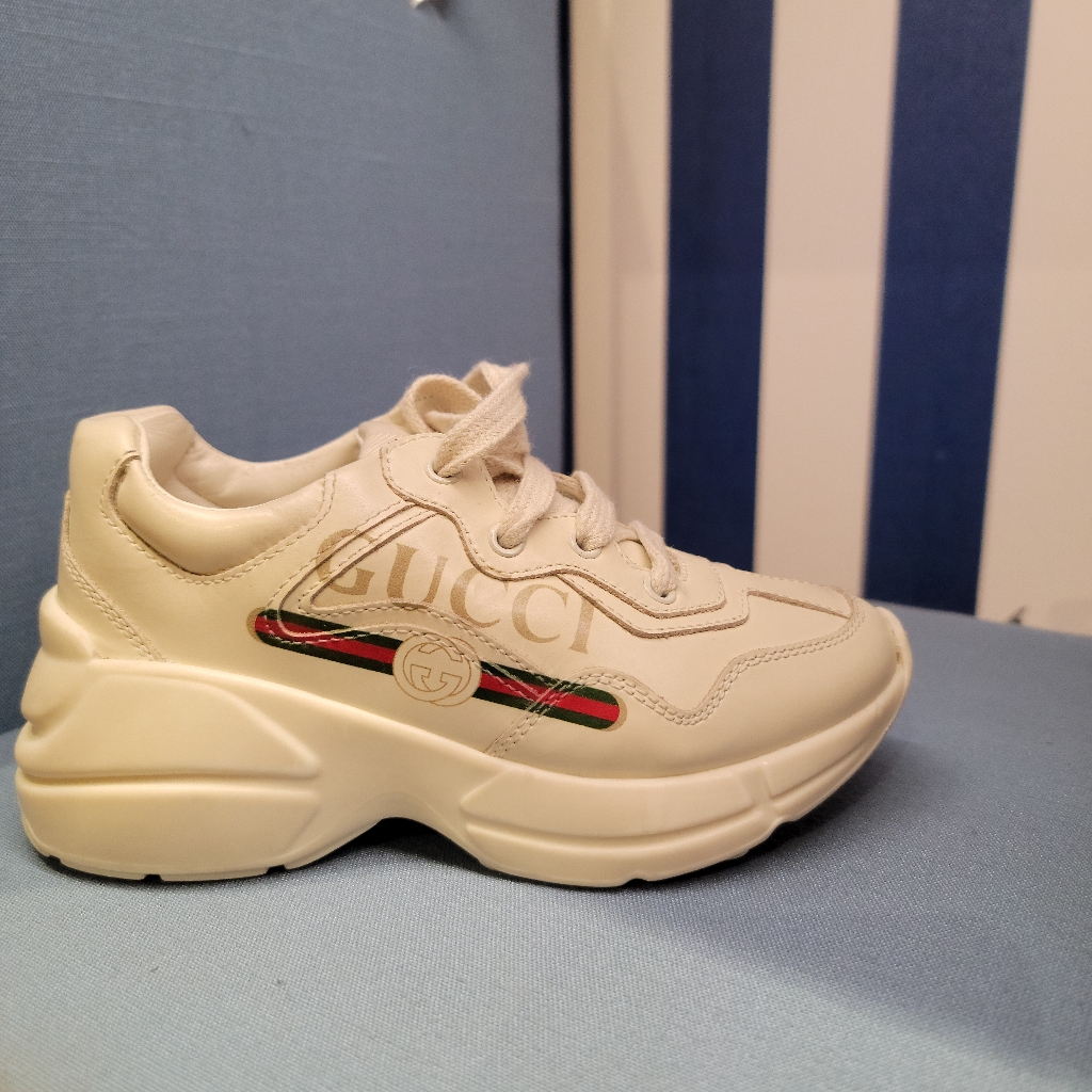 Gucci Shoes | Gucci Kids Shoes Very Good Condition European Sizes 29 | Color: Cream/Red | Size: 11g