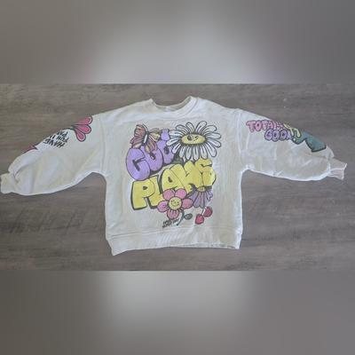 Zara Shirts & Tops | Cool Plans Kids Graphic Sweatshirt - White | Color: Purple/White | Size: 6-7