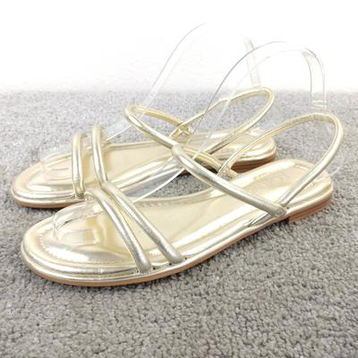 J. Crew Shoes | J. Crew Sandals Womens Size 7.5 Shoes Gold Metallic Tubular Slip On Flats | Color: Gold | Size: 7.5