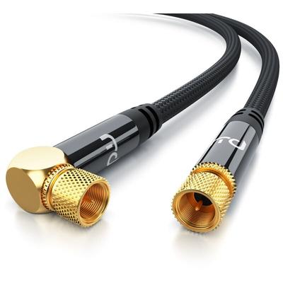 Primewire - hdtv Satellitenkabel gewinkelt mit Braiding - 135Db - 75 Ohm - Stoffummantelung - 2 m Image