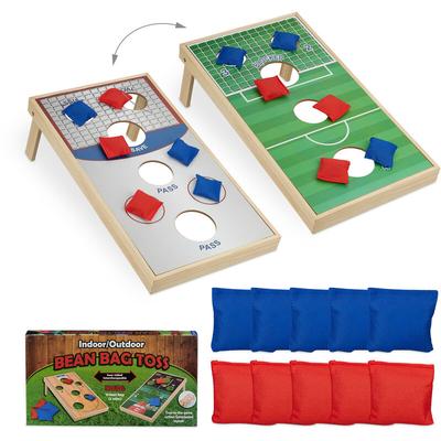 Cornhole, Wurfspiel Set, 10 Sandsäcke, Bean Bag Spiel, HxBxT: 18 x 29 x 58 cm, Indoor & Outdoor, Image