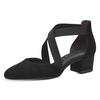 Spangenpumps TAMARIS, Damen, Gr. 41, schwarz, Ziegenveloursleder, elegant, Schuhe, Blockabsatz, Businesschuh mit gekreuzten, elastischen Gummizügen