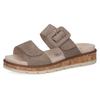 Pantolette CAPRICE, Damen, Gr. 40, grau (taupe), Veloursleder, casual, Schuhe, Keilabsatz, Sommerschuh, Bequemschuh mit Zierschnalle