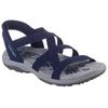 Sandale SKECHERS "REGGAE SLIM-STRETCH FLEX", Damen, Gr. 41, blau (navy), Textil, Lederimitat, casual, Schuhe, Flats, Trekking Sandale mit Slip-ins Funktion