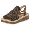 Keilsandalette RIEKER, Damen, Gr. 39, braun (leo), Lederimitat, animal-print, casual, Schuhe, Sommerschuh, Sandale, Urlaubschuh mit seitlichen Gummizügen, Topseller