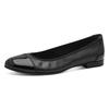 Ballerina TAMARIS, Damen, Gr. 39, schwarz, Leder, Lederimitat, klassisch, Schuhe, Blockabsatz, Businessschuh, Schlupfschuh mit Elastikeinfass