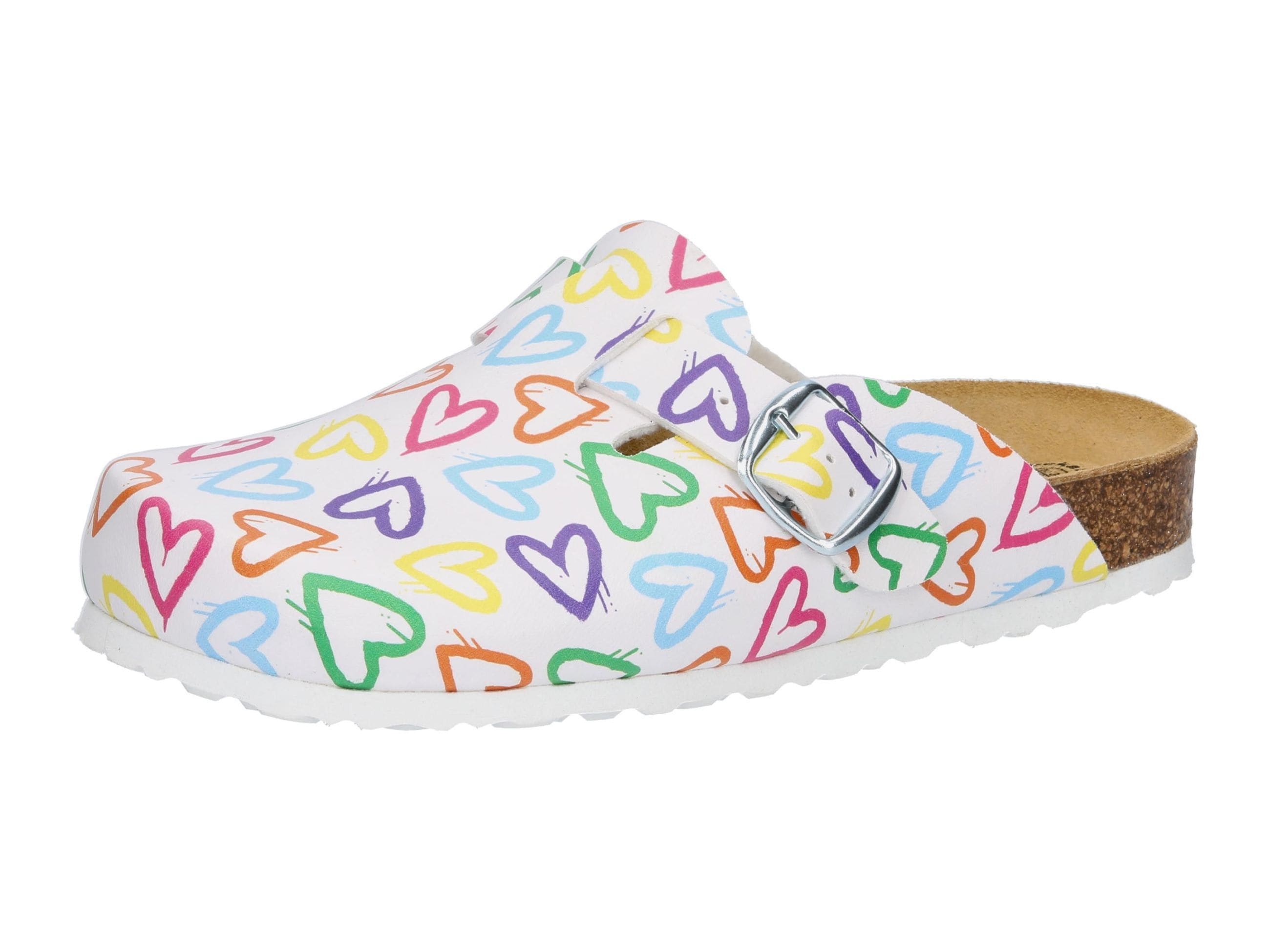 Clog LICO "Clog Bioline Clog Print", Gr. 36, weiß, Synthetik, Schuhe Image