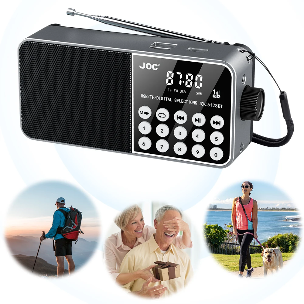 Tragbares Mini-Radio, LED-Digitalanzeige, Rundfunk-Player, Radio, unterstützt TF-Karte, kabelloses MP3-Radio für den Notfall, Hurrikan Image
