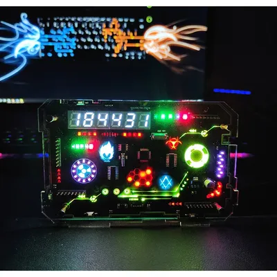 Handgefertigte Cyberpunk Desktop 0,39 Zoll RGB Uhr Art Sense of Technology Gaming Atmosphäre Raum Image