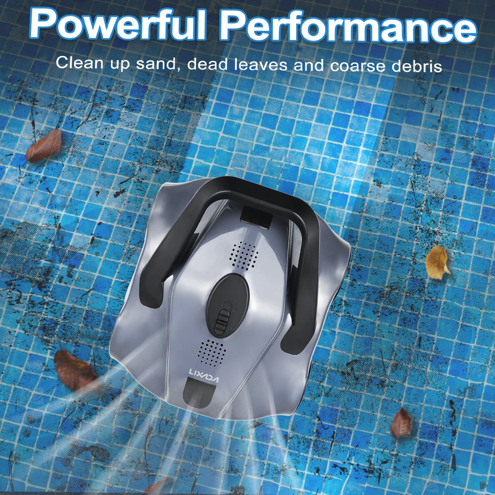 Kabelloser Poolreiniger, Roboter-Poolreiniger, automatischer Roboter-Poolreiniger, kabelloser Roboter-Pool-Staubsauger für flache Pools in Boden Image