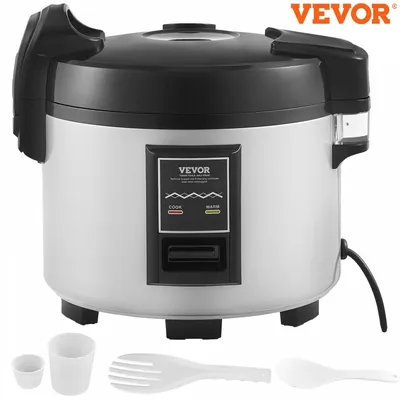 VEVOR Commercial 60-Cup,13.74Qt Large Rice Cooker & Warmer, Nonstick Inner Pot, Fast Cooking,