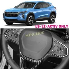 Car Steering Wheel Trims For Chevrolet Trax 2024 2025 ABS Carbon Fiber Interior Decoration 3Pcs