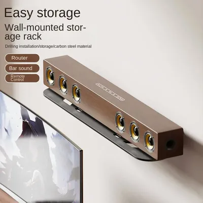 Wall Mount Soundbar Bracket Space Saving for a Comfortable Music Experience, Wall Mounted Carbon