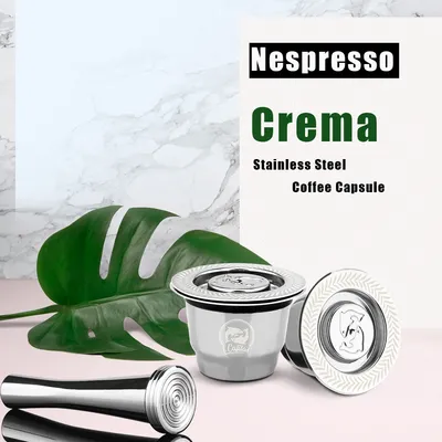 iCafilas Crema Coffee Capsules for Nespresso Reutilisables inox rechargeable Filter Stainless Steel