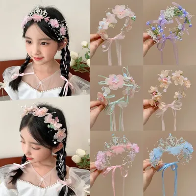 Fashion Sweet Artificial Flower Crown Party Headwear Children Hair Accessories Floral Hair Hoop