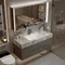 Mobile da bagno moderno e semplice con lastra di roccia, lavabo integrato senza cuciture in
