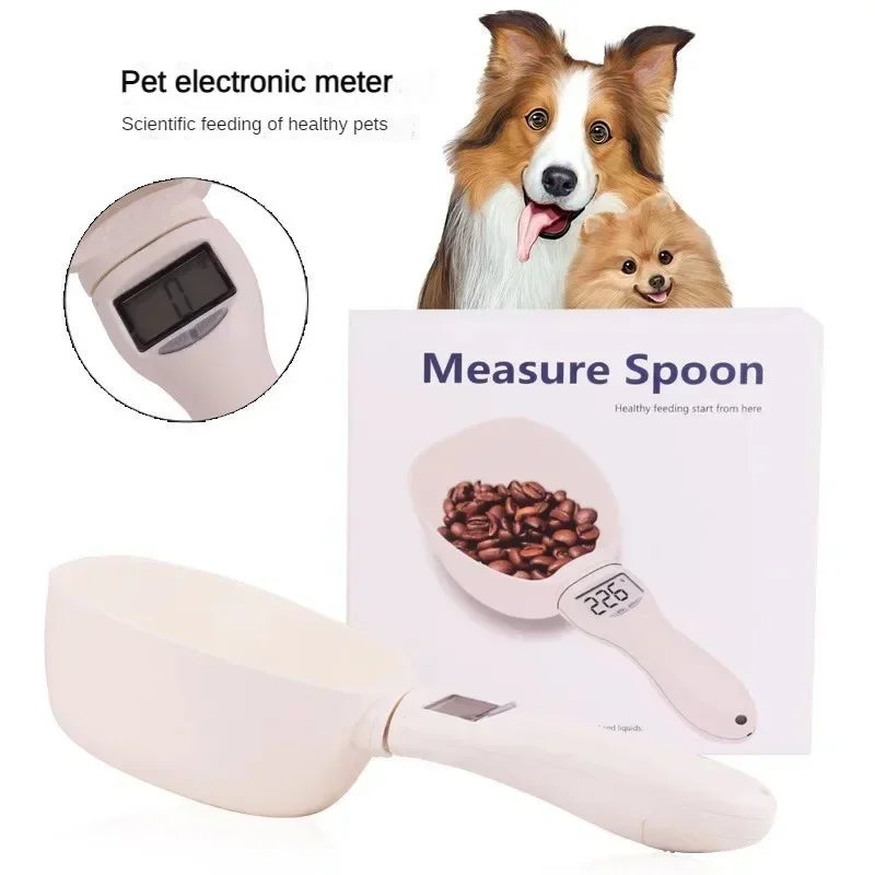 Cuillère à mesurer les aliments pour animaux de compagnie, tasse à mesurer électronique pour aliments pour chiens et chats, cuillère numérique, balance de cuisine avec affichage LED