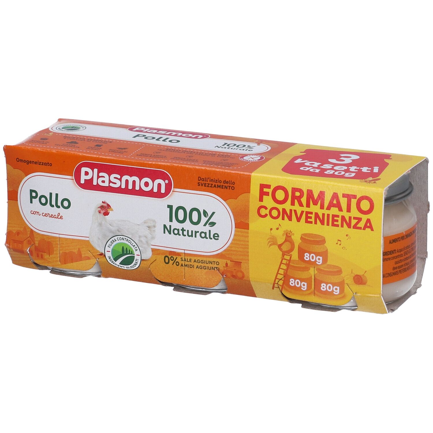 Plasmon Omogeneizzato Pollo E Cereale 3 Pezzi Da 80 G 3x80 g Pappa