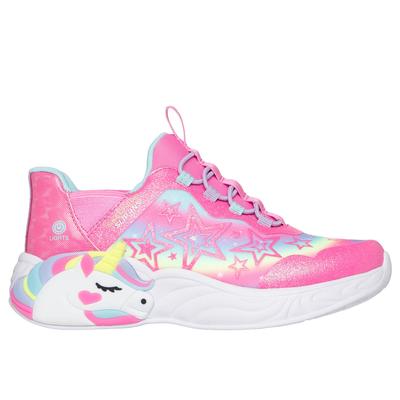 Skechers Girl's Slip-ins: Unicorn Dreams - Starry Lite Sneaker | Size 4.0 | Pink | Synthetic/Textile