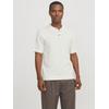 Polokragenpullover JACK & JONES "JPRCCCOOPER KNIT POLO SS SN", Herren, Gr. M, rot (cloud dancer), Strick, Obermaterial: 100% Baumwolle, unifarben, modisch, regular fit normal, Kurzarm, Pullover