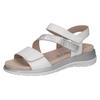 Riemchensandale CAPRICE, Damen, Gr. 38, silber (weiß, silberfarben), Leder, sportlich, Schuhe, Keilsandalette, Bequemschuh, Sommerschuh im Metallic-Look