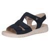 Riemchensandale CAPRICE, Damen, Gr. 42, blau (dunkelblau), Veloursleder, casual, Schuhe, Keilsandalette, Bequemschuh, Sommerschuh mit Klettverschlüssen