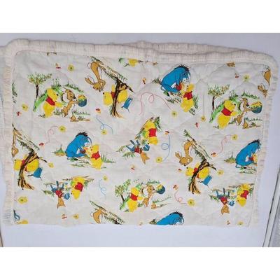Disney Bedding | Vintage Disney Winnie The Pooh Baby Blanket With Cute Character Print & Soft Qui | Color: Blue/White | Size: Os