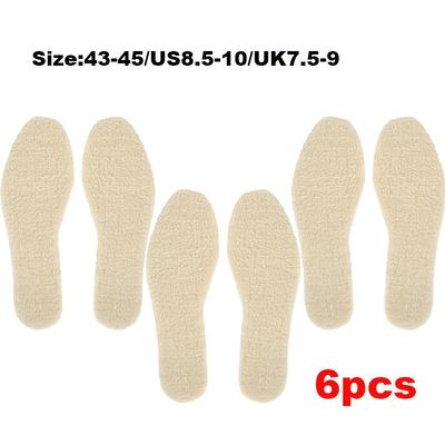 TEMU 6pcs Natural Lamb Fleece Insoles Men Women Winter Warm Insole Soft Wool Thicken Shoepad Wool Shoes Insert Thermal Shoe Pads, Best For Christmas, Thanksgiving