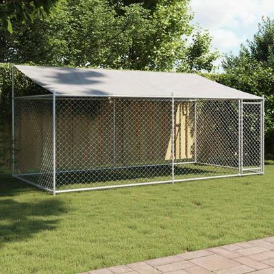 TEMU With Door - Galvanized Steel Kennel 4x2x2 M - Sturdy Outdoor Pet Shelter Image