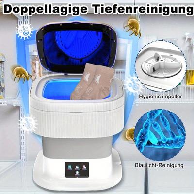 TEMU 11l Portable Washing Machine With Spin Dryer Control Panel For Travel Apartment Portable Image