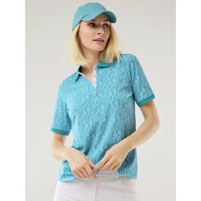Walbusch Damen Jersey Polo Hellblau bedruckt Image