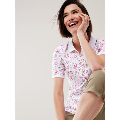 Walbusch Damen Jersey Polo Pink bedruckt Image