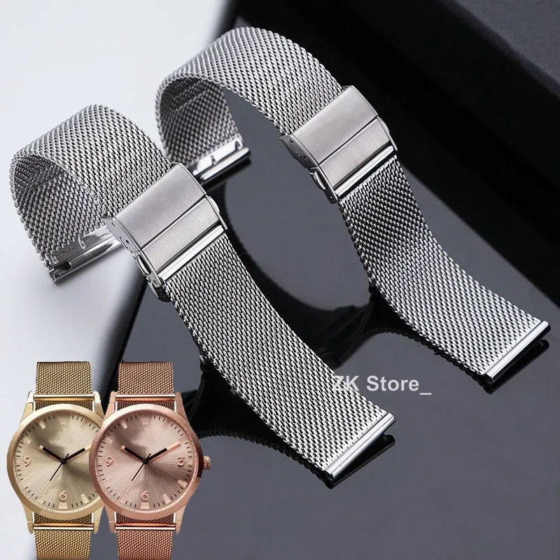 0,6 mesh Mailänder Edelstahl armband 18mm 20mm 22mm für dw 2,5mm Dicke Draht armband verstellbare Länge Uhren zubehör Image
