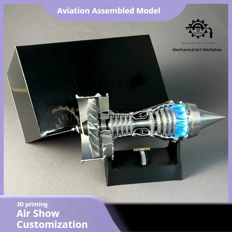 Tr-900 Flugzeug Turbofan Jet Motor Modell Rc Desktop Ornament Elektrische Simulation Motor Leuchtende Kit/Fertiges Weihnachtsgeschenk Image