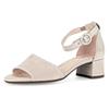 Sandalette GABOR "TUNIS", Damen, Gr. 38, beige (hellbeige), Ziegenveloursleder, unifarben, feminin, Schuhe, Blockabsatz, Businessschuh, Festtagsschuh, Zierschnalle, G-Weite