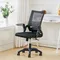 Livingandhome Mesh Office Chair Ergonomic Design with Black Flip up Armrests, Black