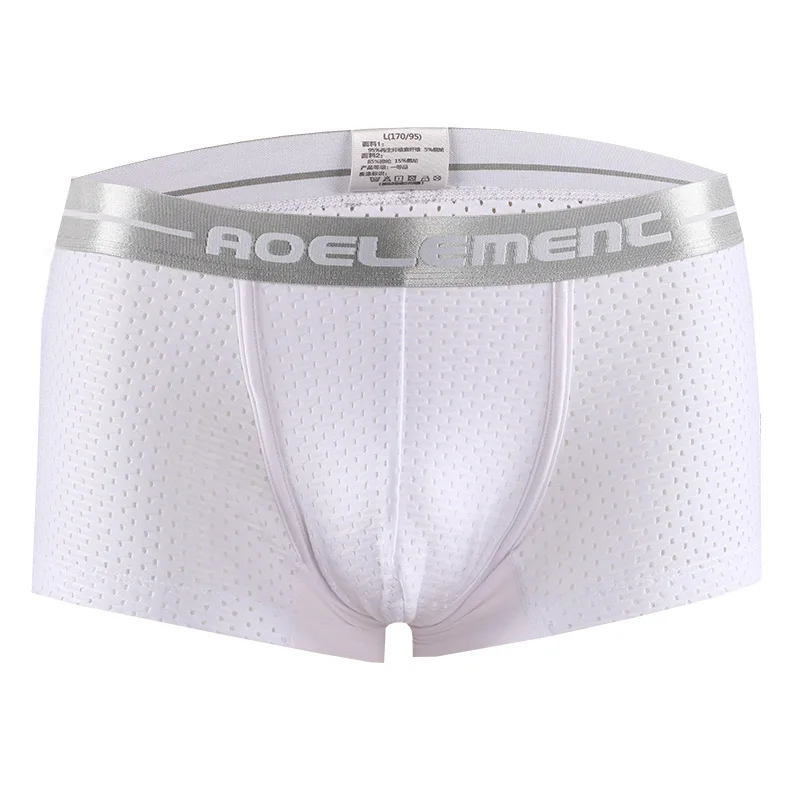 Herrenunterwäsche Sommer atmungsaktive Boxershorts Mesh-Löcher Modale Eisseide dünne sexy U-konvexe schnell trocknende Boxershorts Image