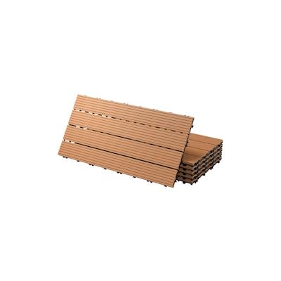 ECD Germany 6xWPC Terrassenfliesen Balkonfliese Klickfliese Fliesen 60x30 cm Hellbraun 1 m² Image