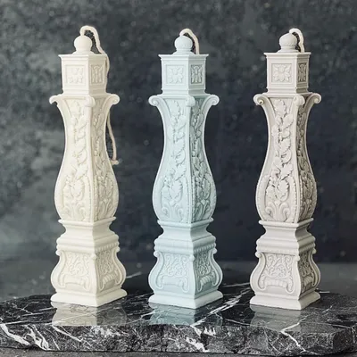 16-31cm Square Roman pillar candle silicone mold relief carving pattern Roman pillar candle mold