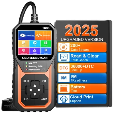 Support Cloud Print Oxygen Sensor Test Code Reader Car Diagnostic Tool Automotive DTC Lookup Professional OBD2 Scanner T600