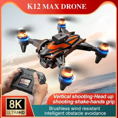 NEW K12Max UAV With Screen Control 5G 8K HD Camera Brushless Drone Optical Flow Positioning Aerial