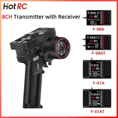 HOTRC CT-6B 8CH 2.4G Transmitter LCD Remote Control F-08A F-08AT F-01A F-01AT Gyro Receiver Voltage